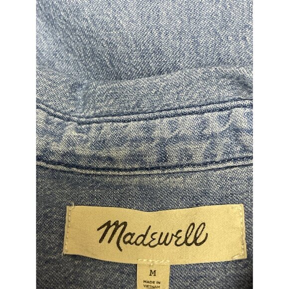 Madewell Women's Button Front Long Sleeve Cotton Denim Shirt Size Medium - Picture 8 of 9